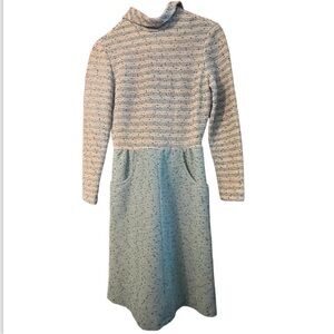 Vtg Rona New York Made USA Smock Dress Zip back Collar Pockets Sz M Women